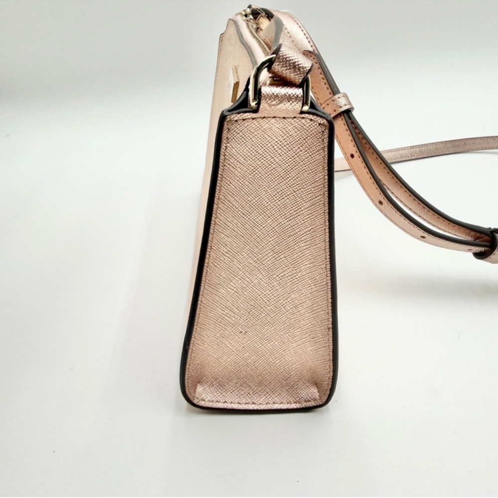 Kate Spade Kenzie Limited Edition Metallic Saffiano Rose Gold Crossbody Bag NWT - Picture 5 of 7